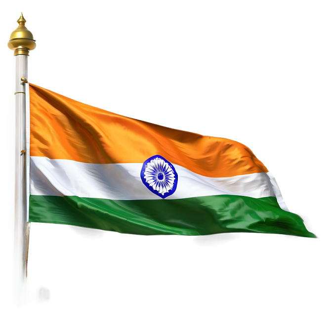 the indian flag flying in the wind