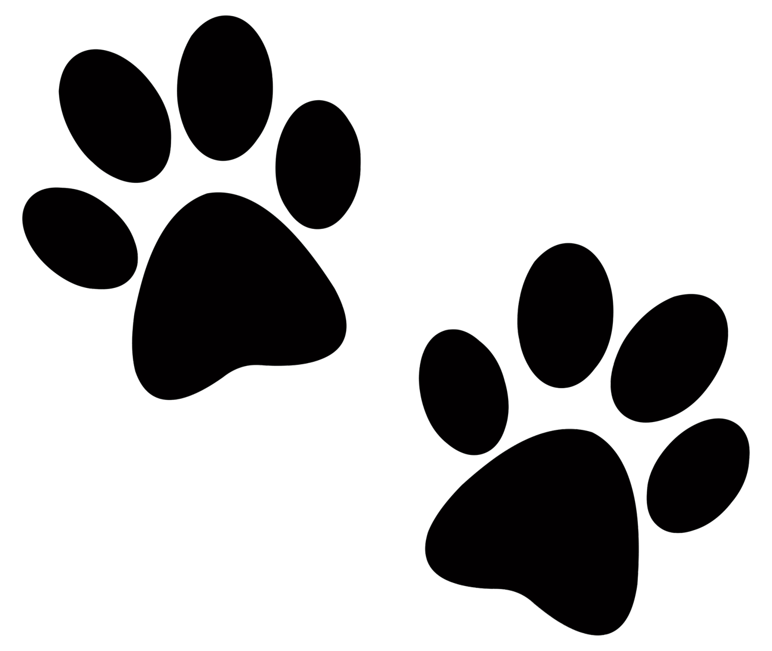 two black paws on a white background