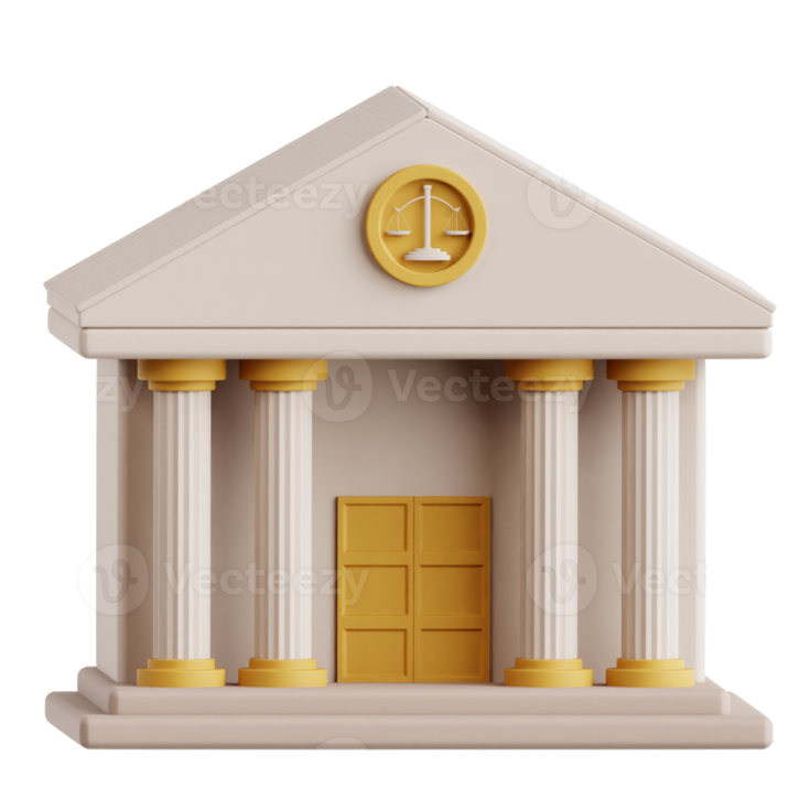a building with columns and a clock on top