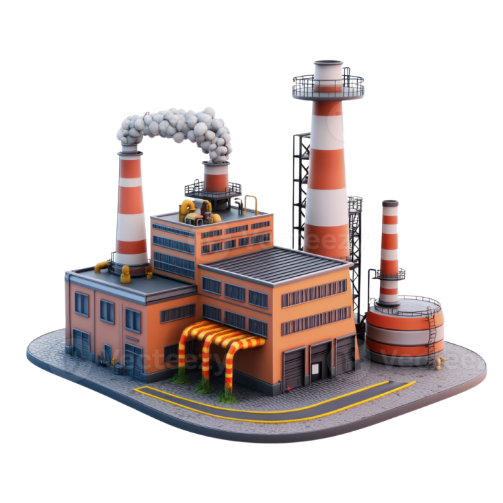a 3d model of an industrial factory