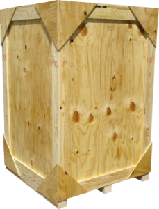 a large wooden planter with two sides
