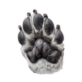 a close up of a dog's paw
