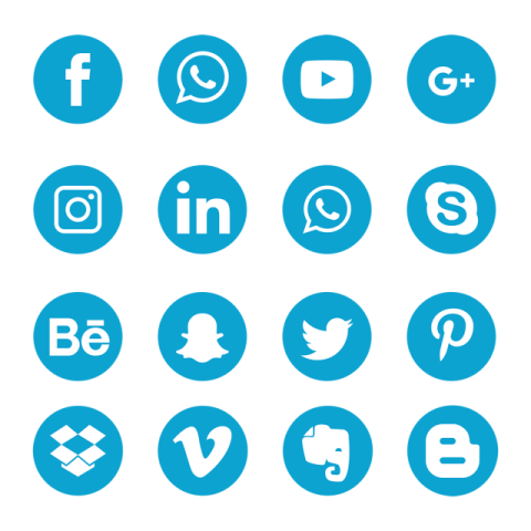 a set of social icons