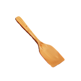 a wooden spat on a white background