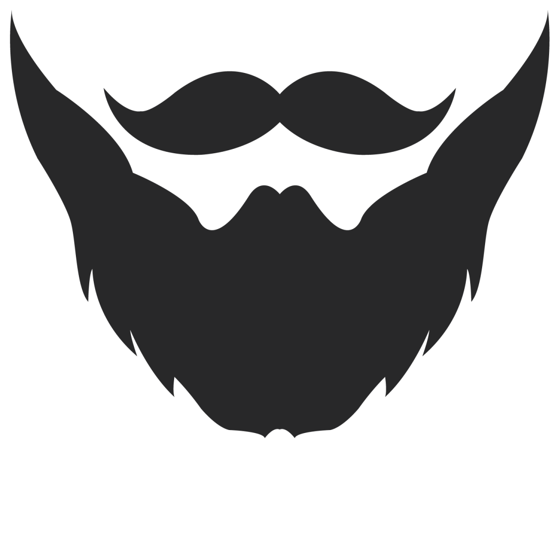 a black and white silhouette of a man with a beard