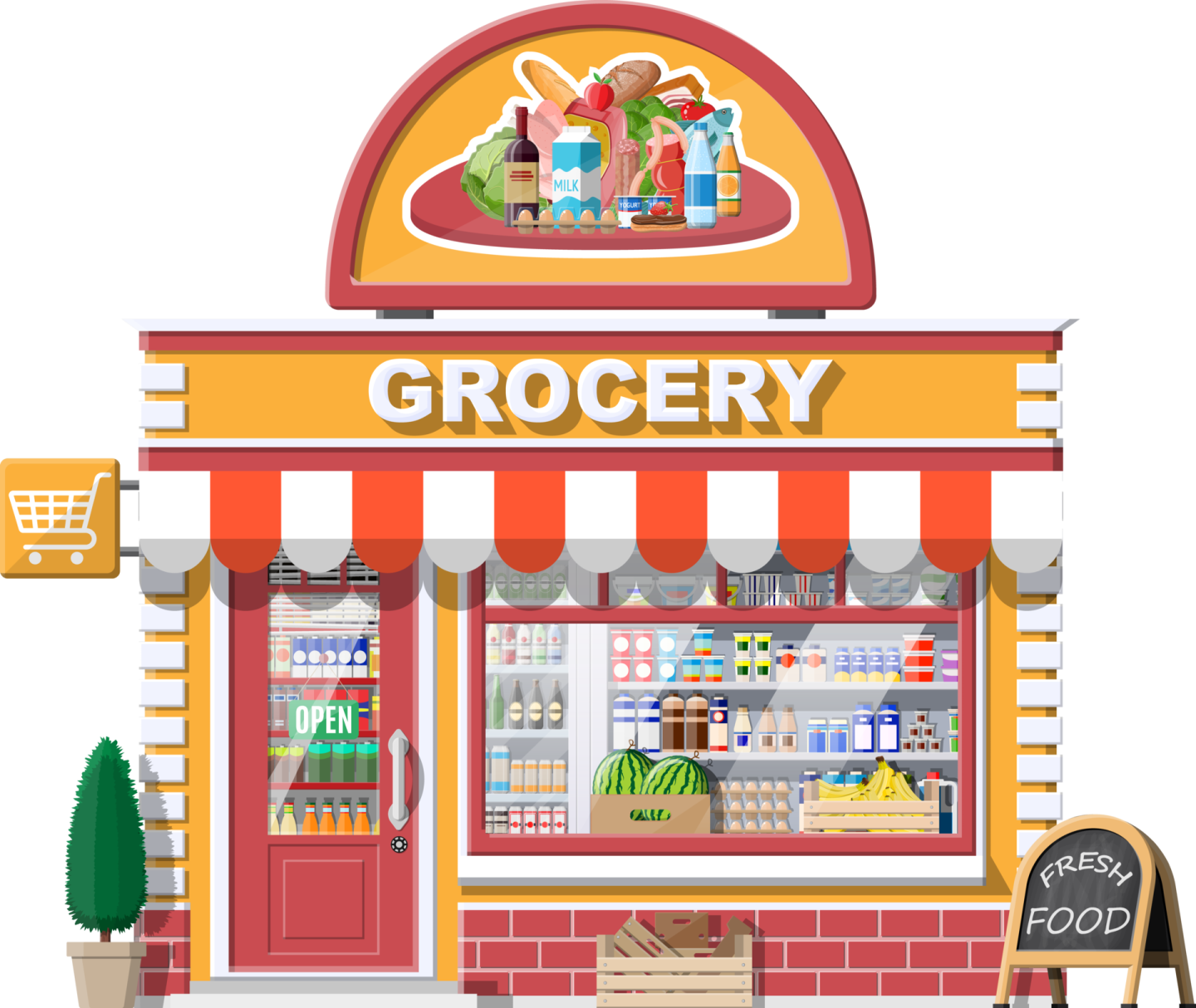 an illustration of a grocery store