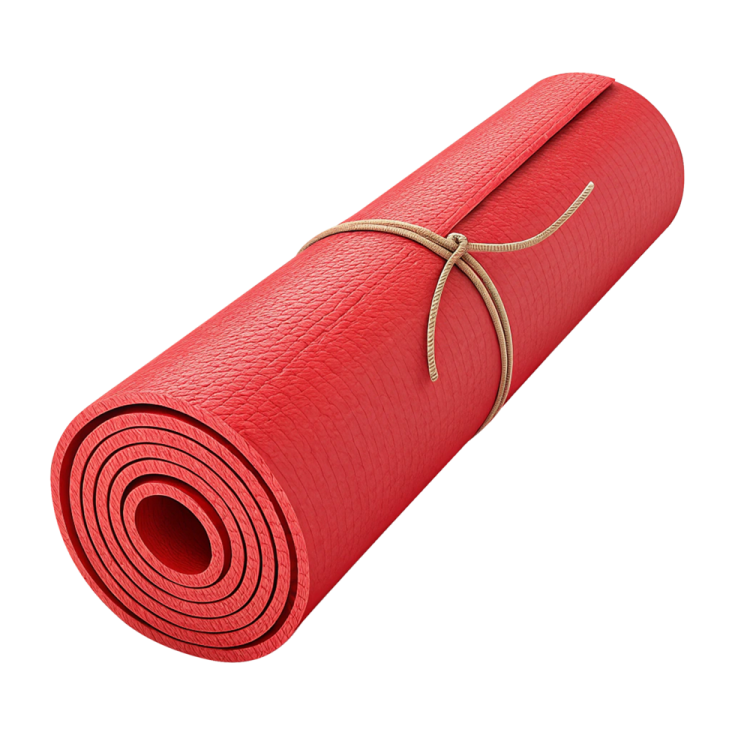 a red yoga mat on a white background