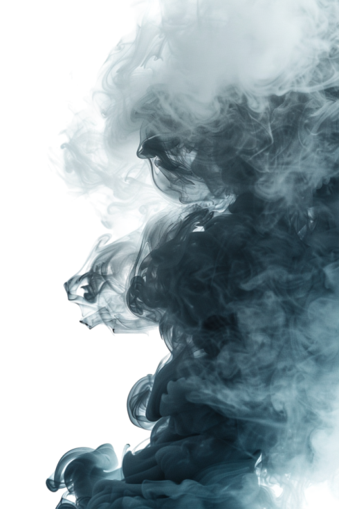 black smoke on a white background