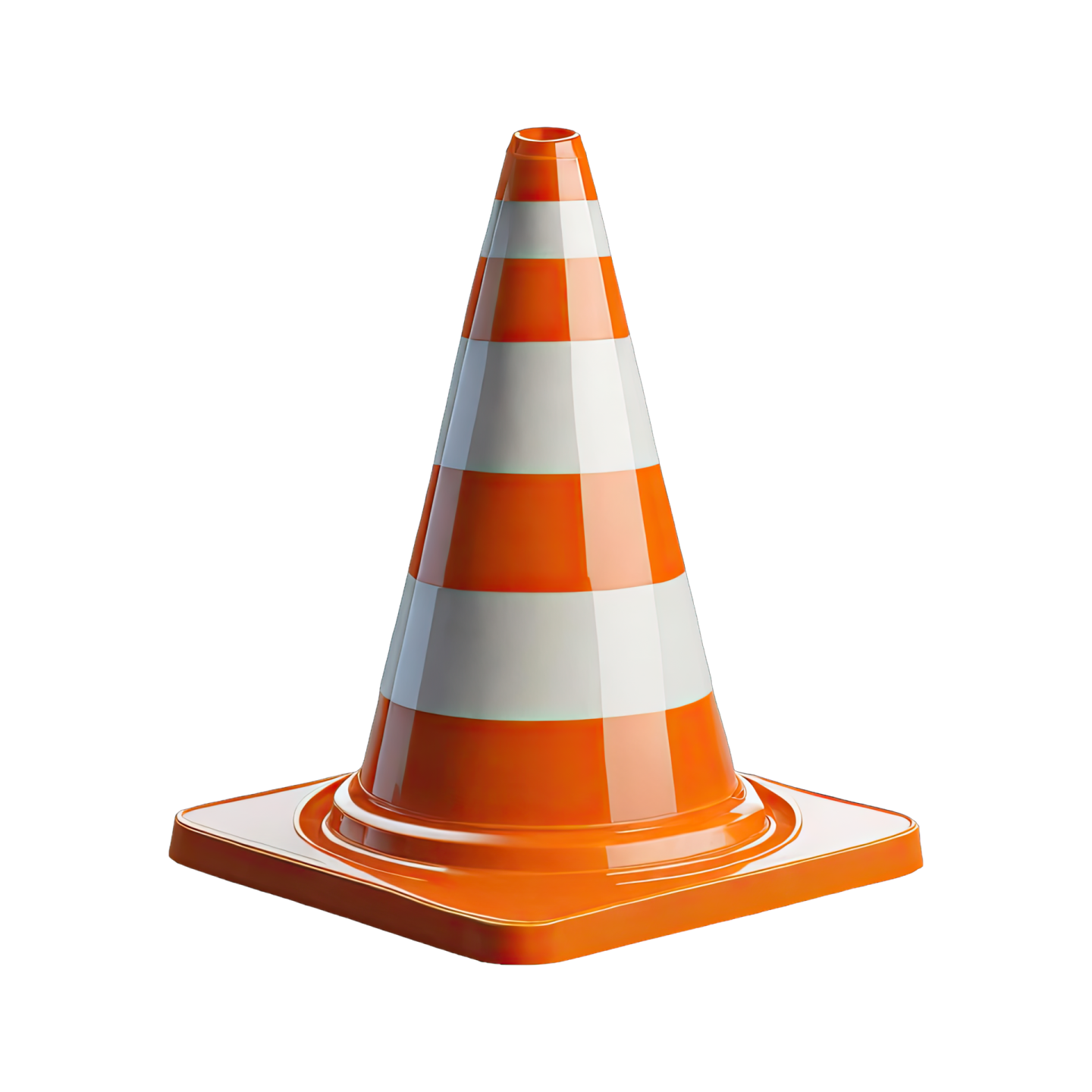 a traffic cone on a white background