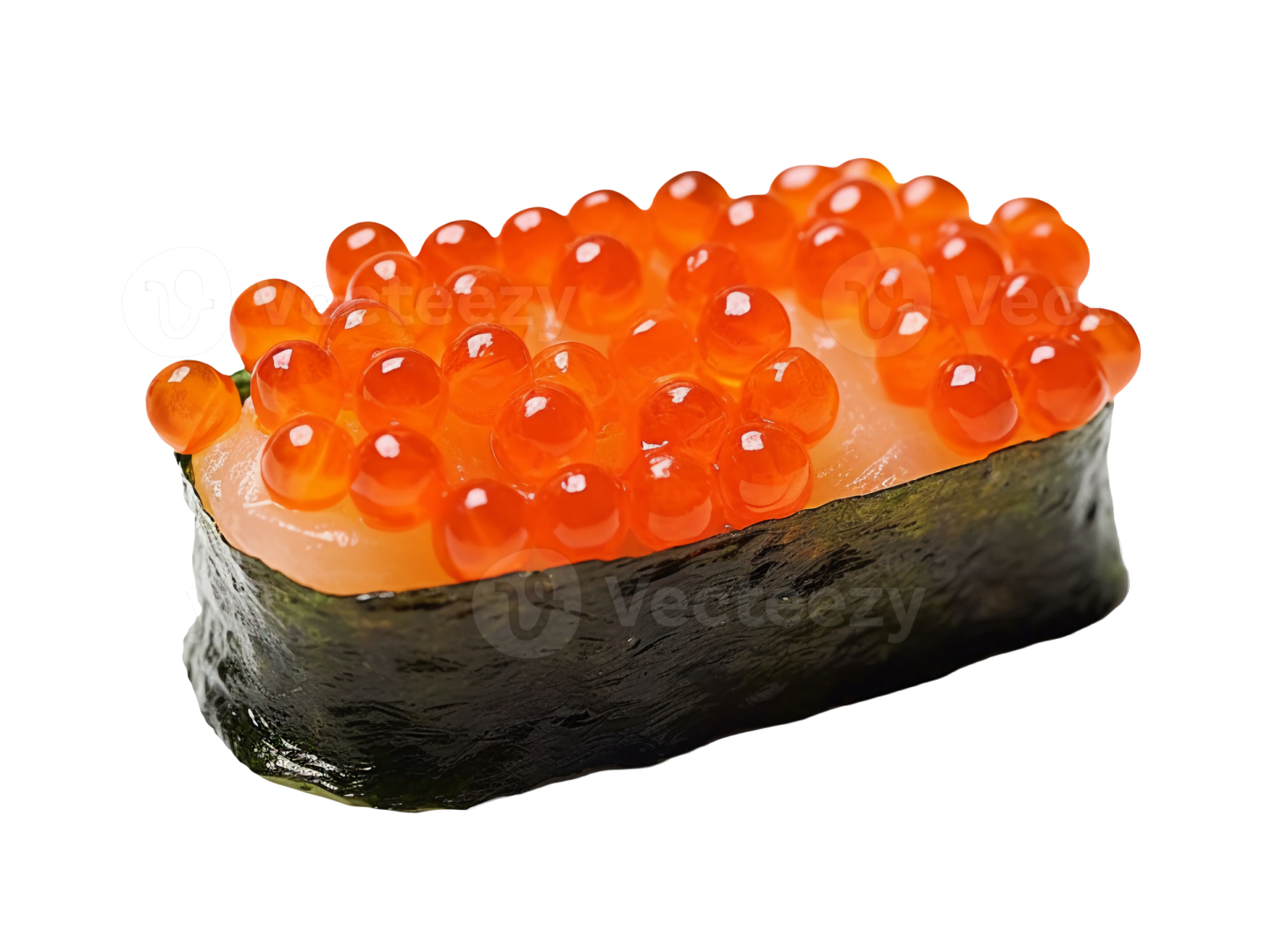 a piece of suki with red cavia on top