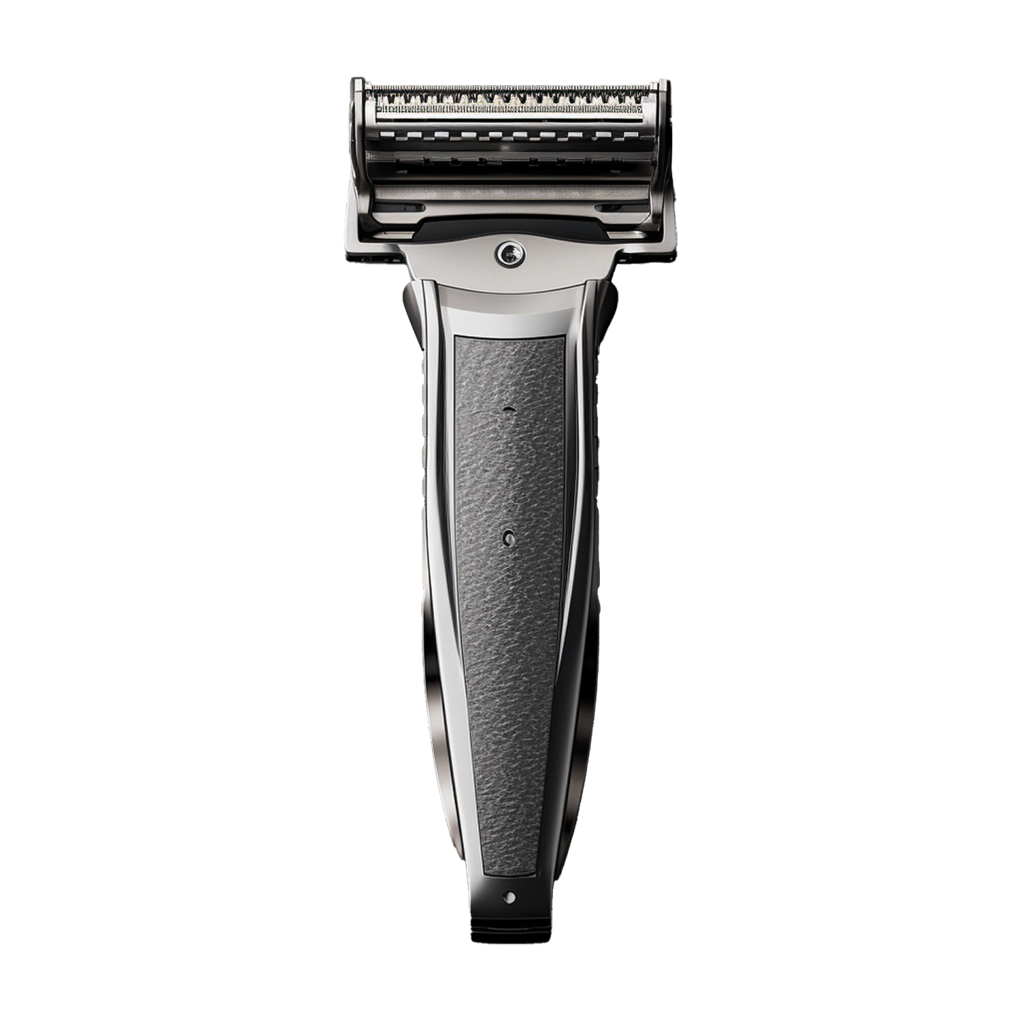 a close up of a razor on a white background