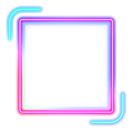 a square neon frame on a white background