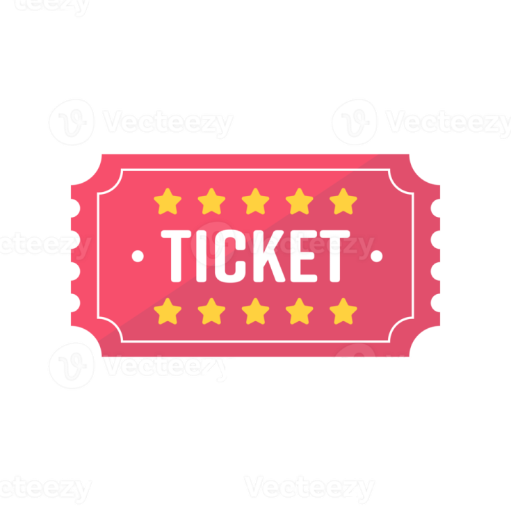 a red ticket with five stars on it