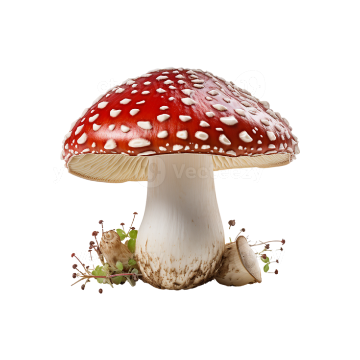 a mushroom with red and white spots on it