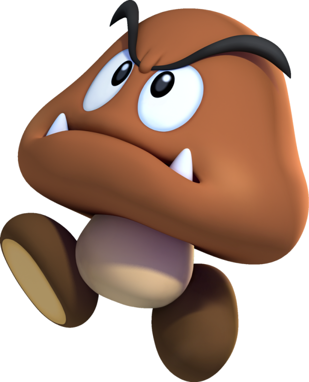 an image of a brown mushroom with big eyes