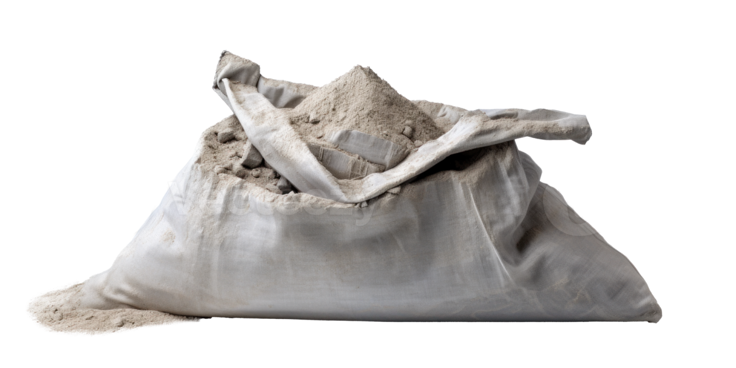 a bag of sand on a white background