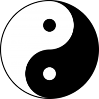 a black and white yin symbol