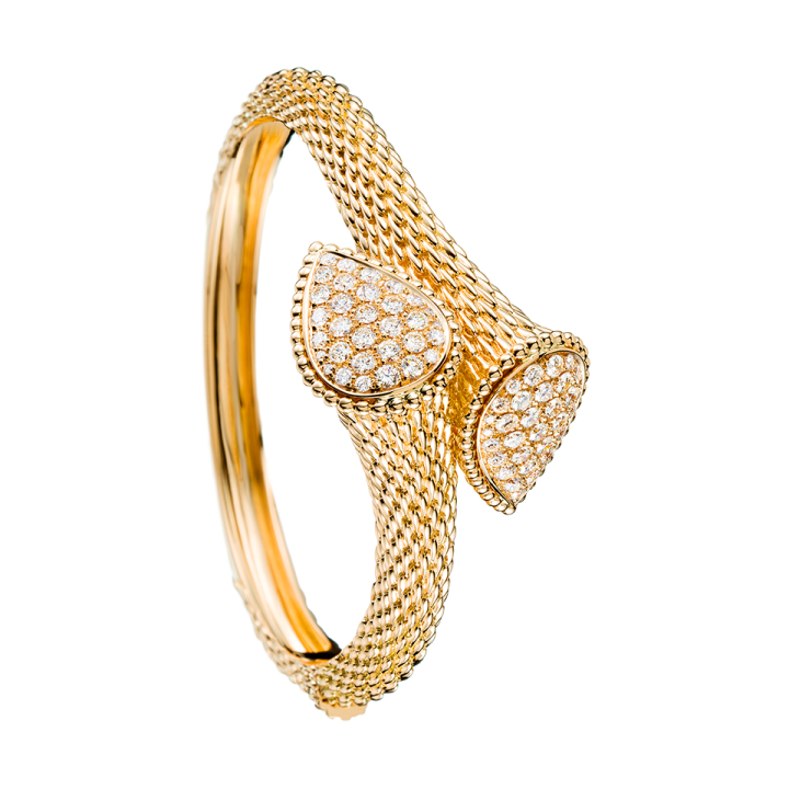 a gold and diamond snake ring