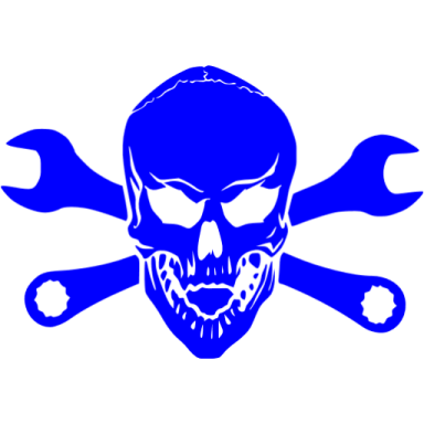 a skull and crossbones on a white background