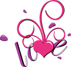 a pink heart on a white background