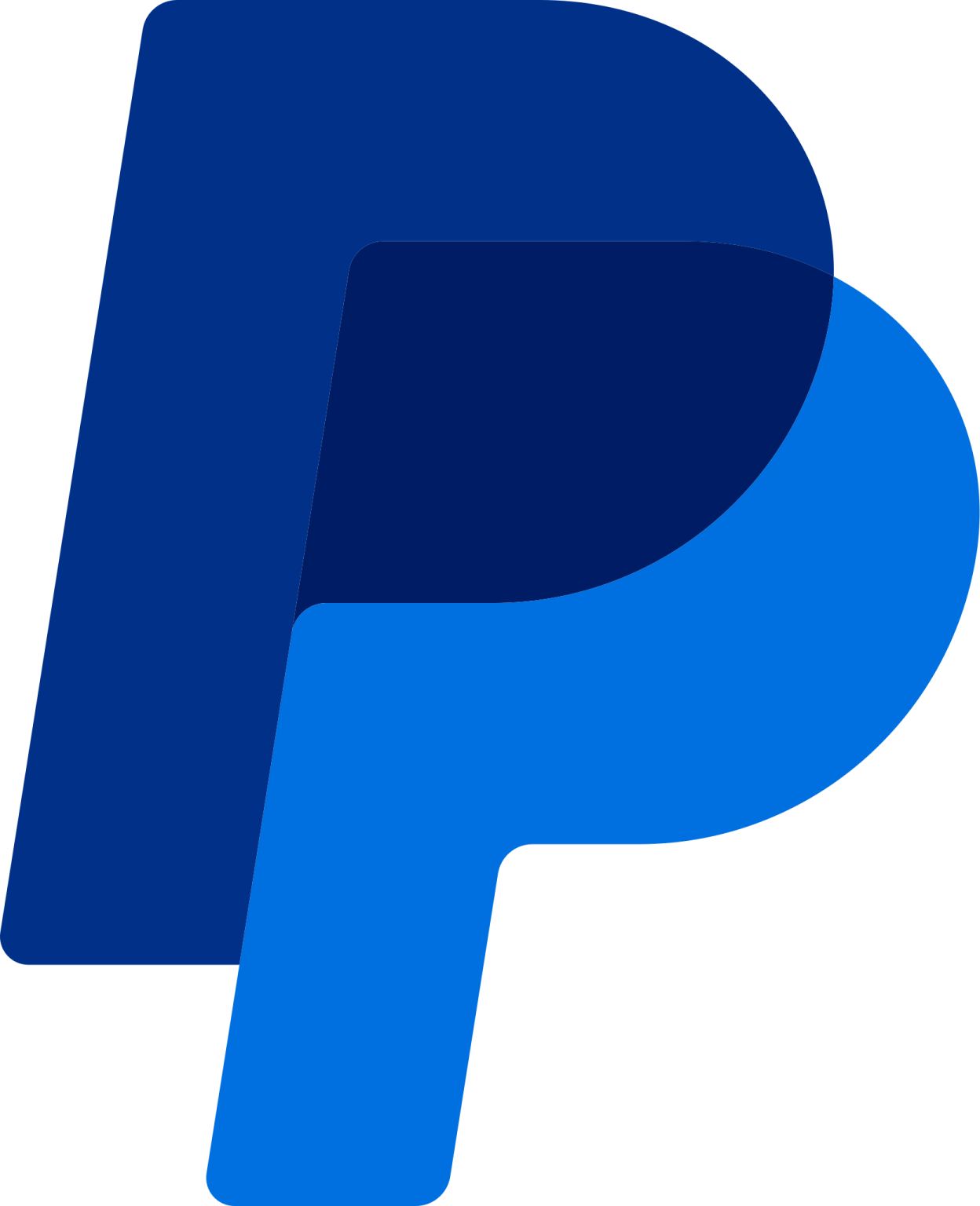 a blue p logo on a white background