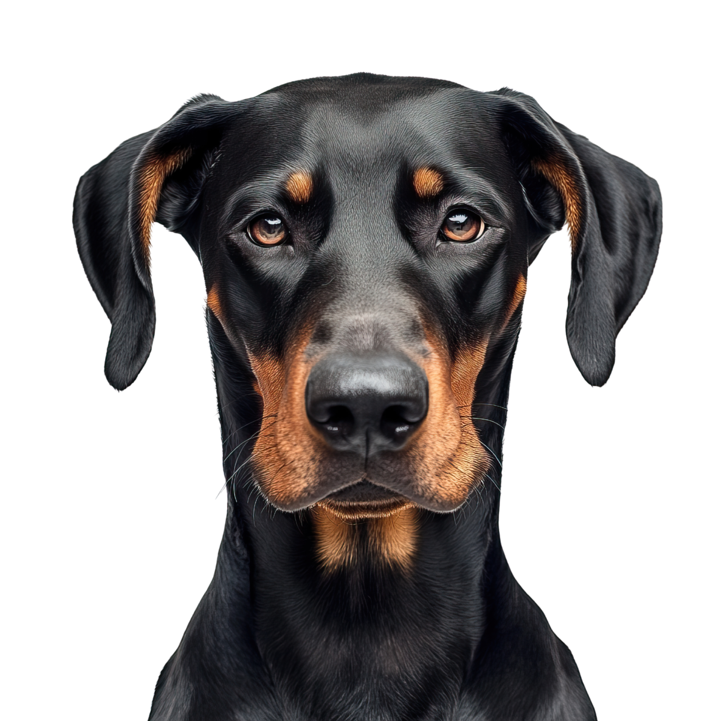 a black and brown dog looking at the camera