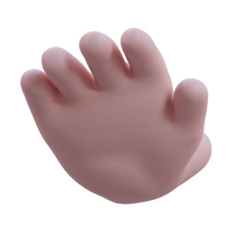 a close up of a hand on a white background