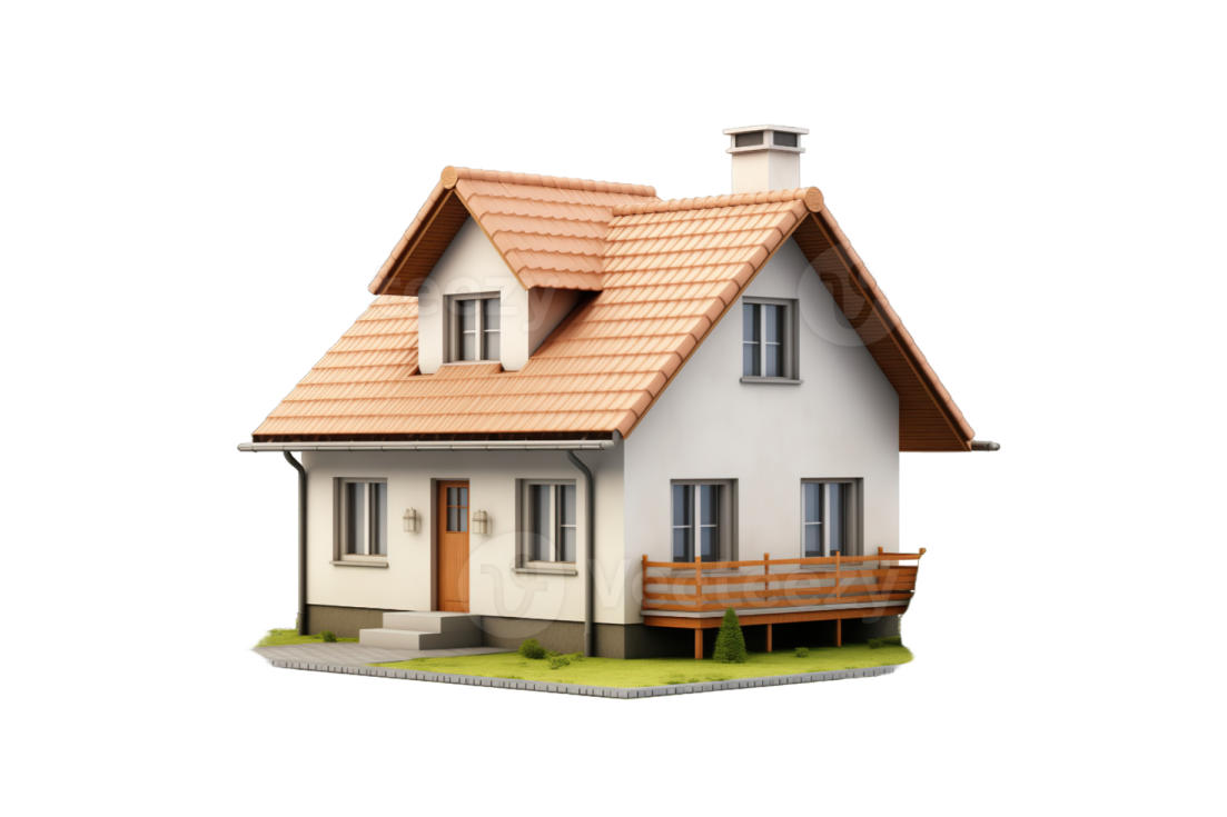 a small house on a white background
