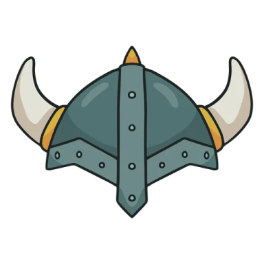 a viking helmet with horns