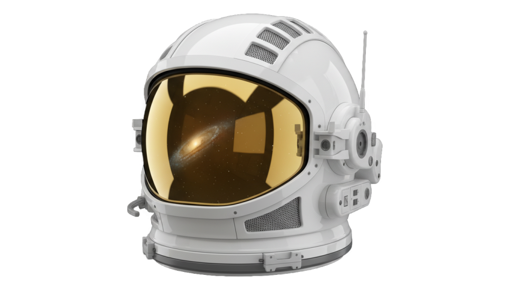 an astronaut's helmet on a white background