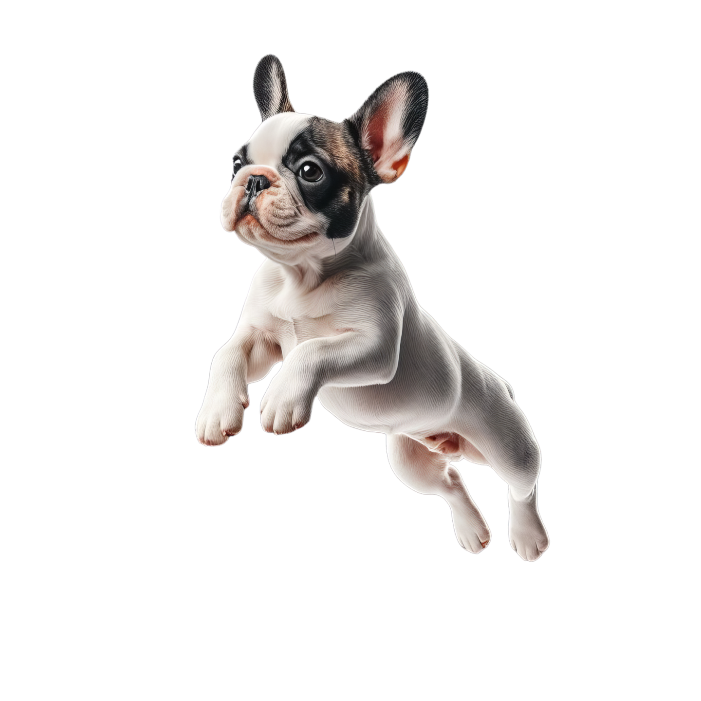 a small dog is jumping in the air