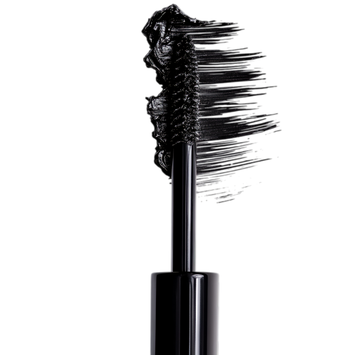 a mascara brush on a white background