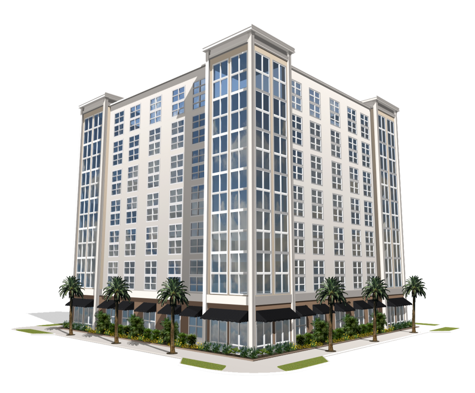a rendering of the proposed apartment building