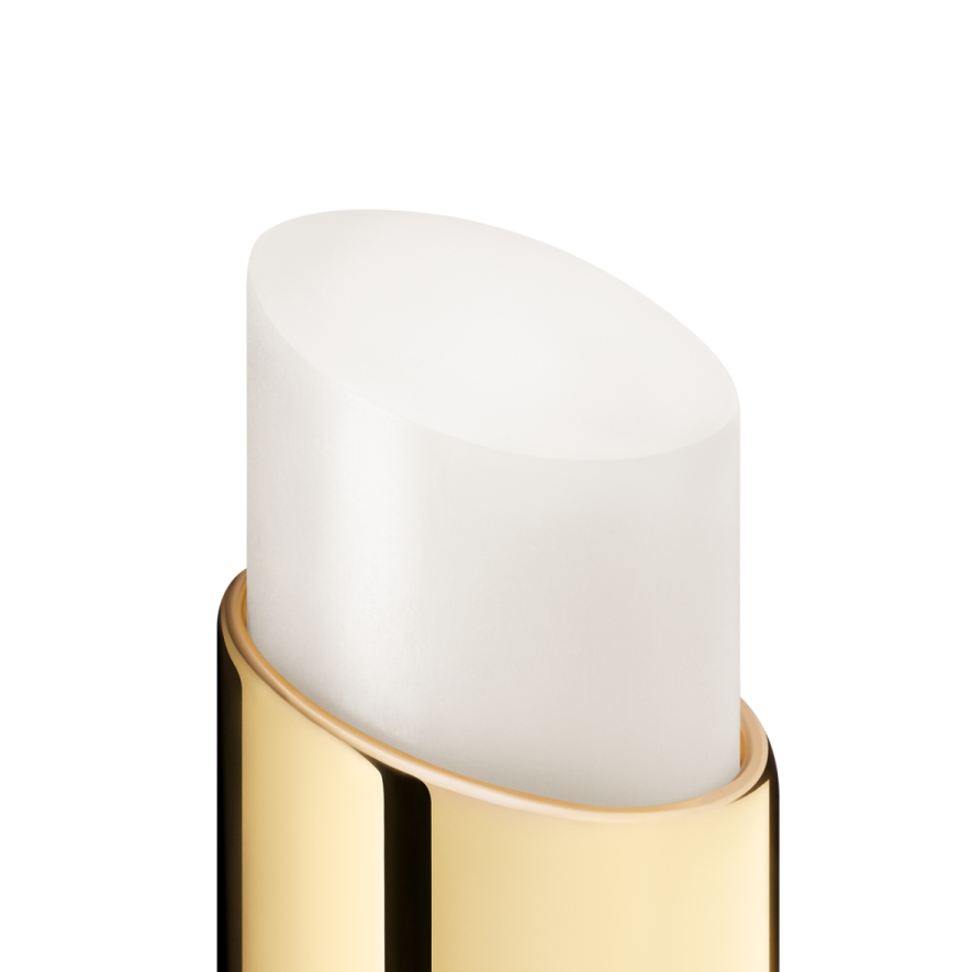 a gold and white lip with a white top
