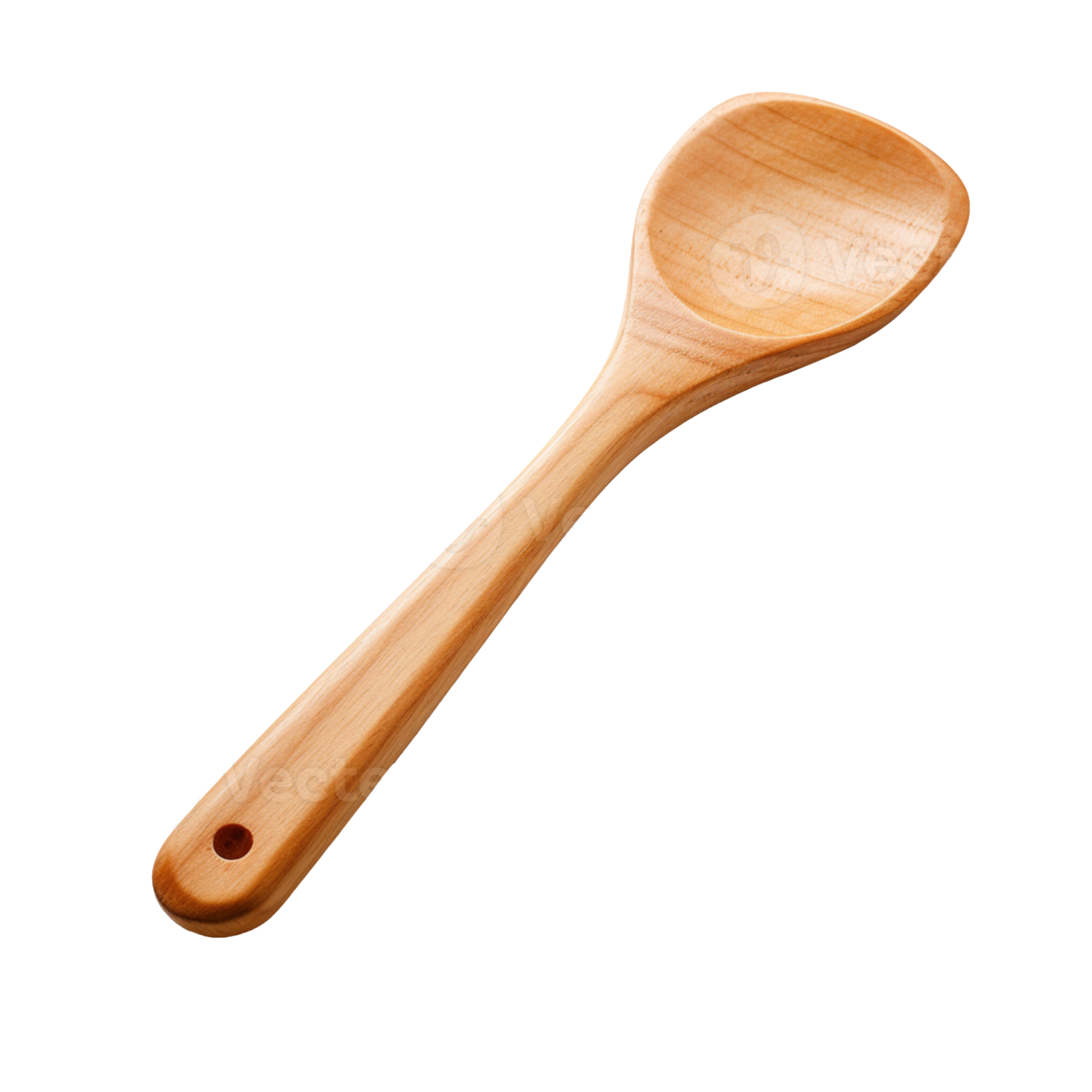 a wooden spoon on a white background