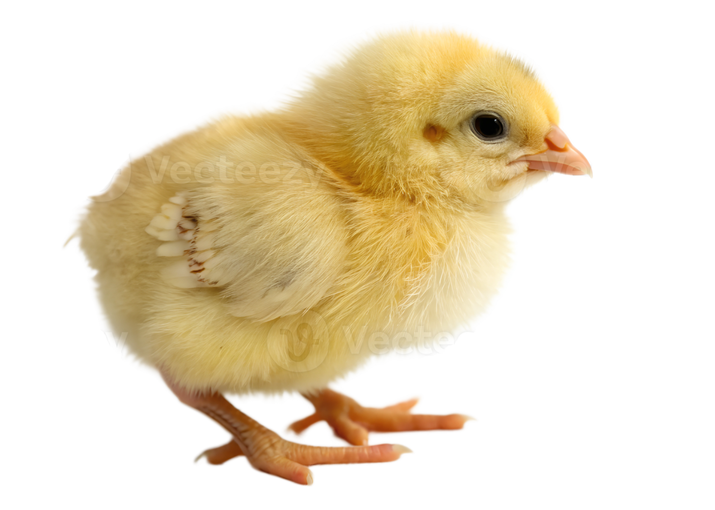 a small yellow chicken on a white background