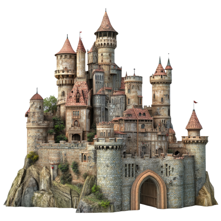 a castle on a hill