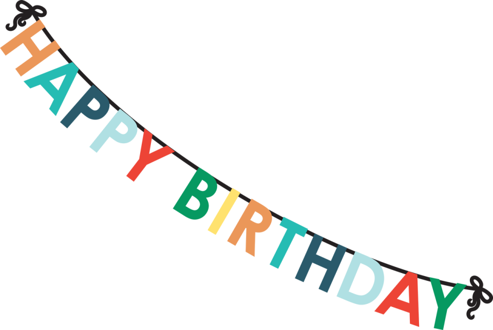 a birthday banner with the words happy birthday
