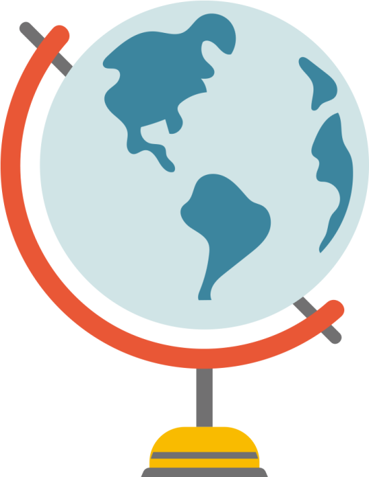 a globe with the earth on top of it
