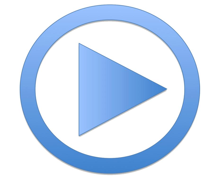 the play button on a white background