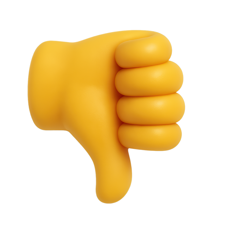 a yellow hand with a thumb on it