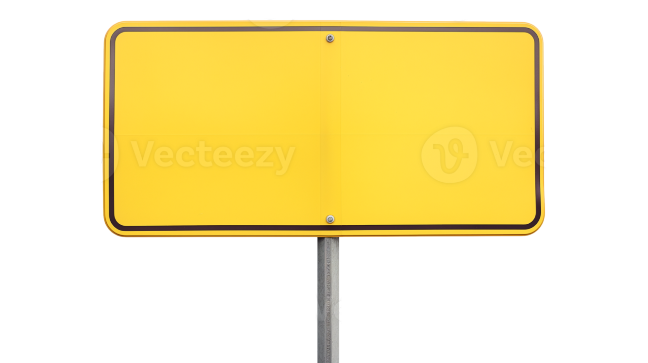 a yellow road sign on a metal pole