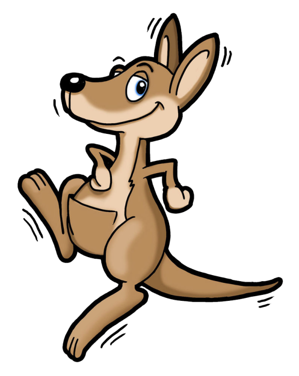 a cartoon kangaroo running