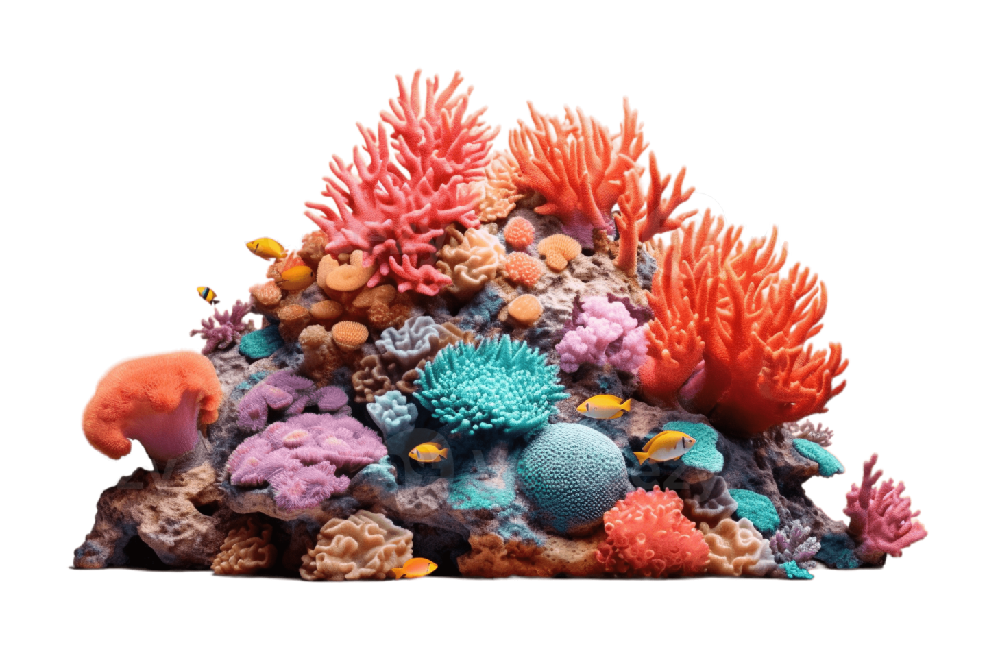a pile of corals on a white background