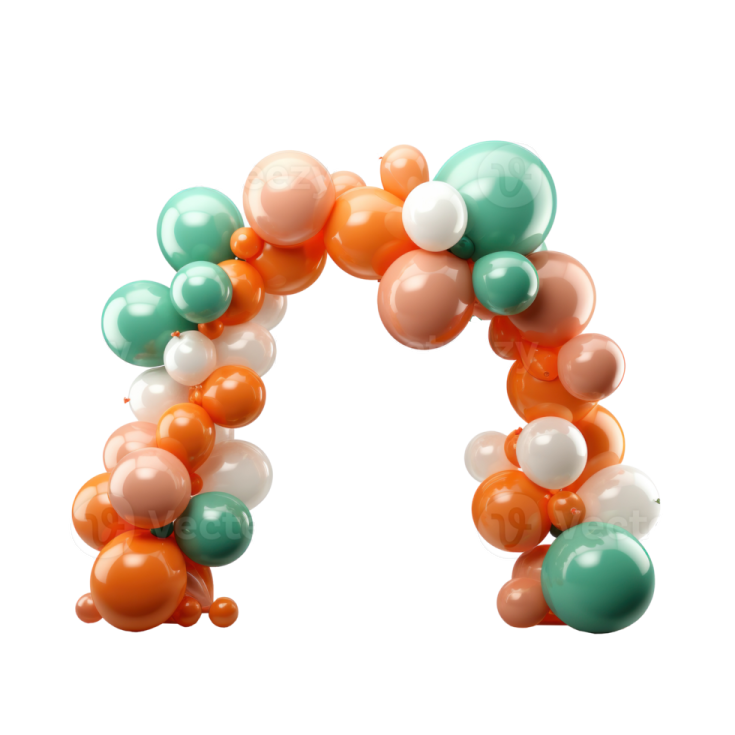 a letter made of balloons on a white background