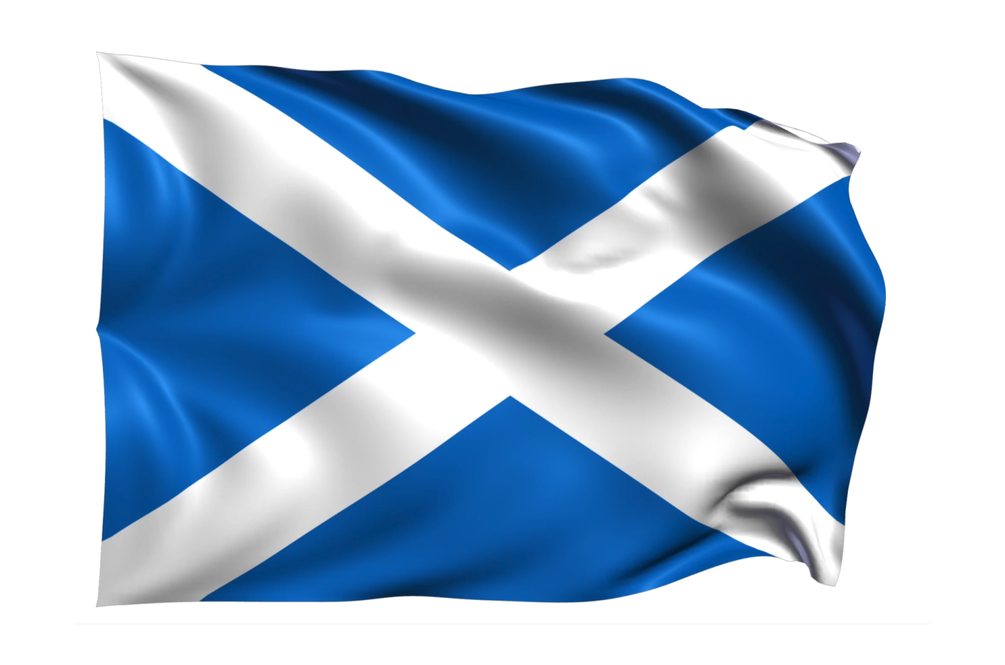 a scottish flag waving in the wind