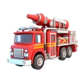 a red fire truck with a cannon on top