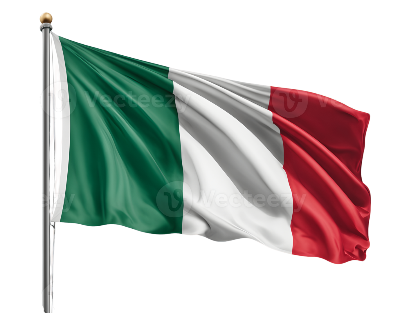 the flag of italy flying in the wind