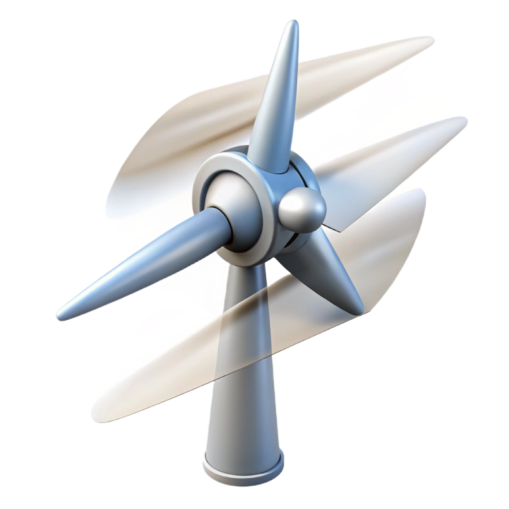 a wind turbine on a white background
