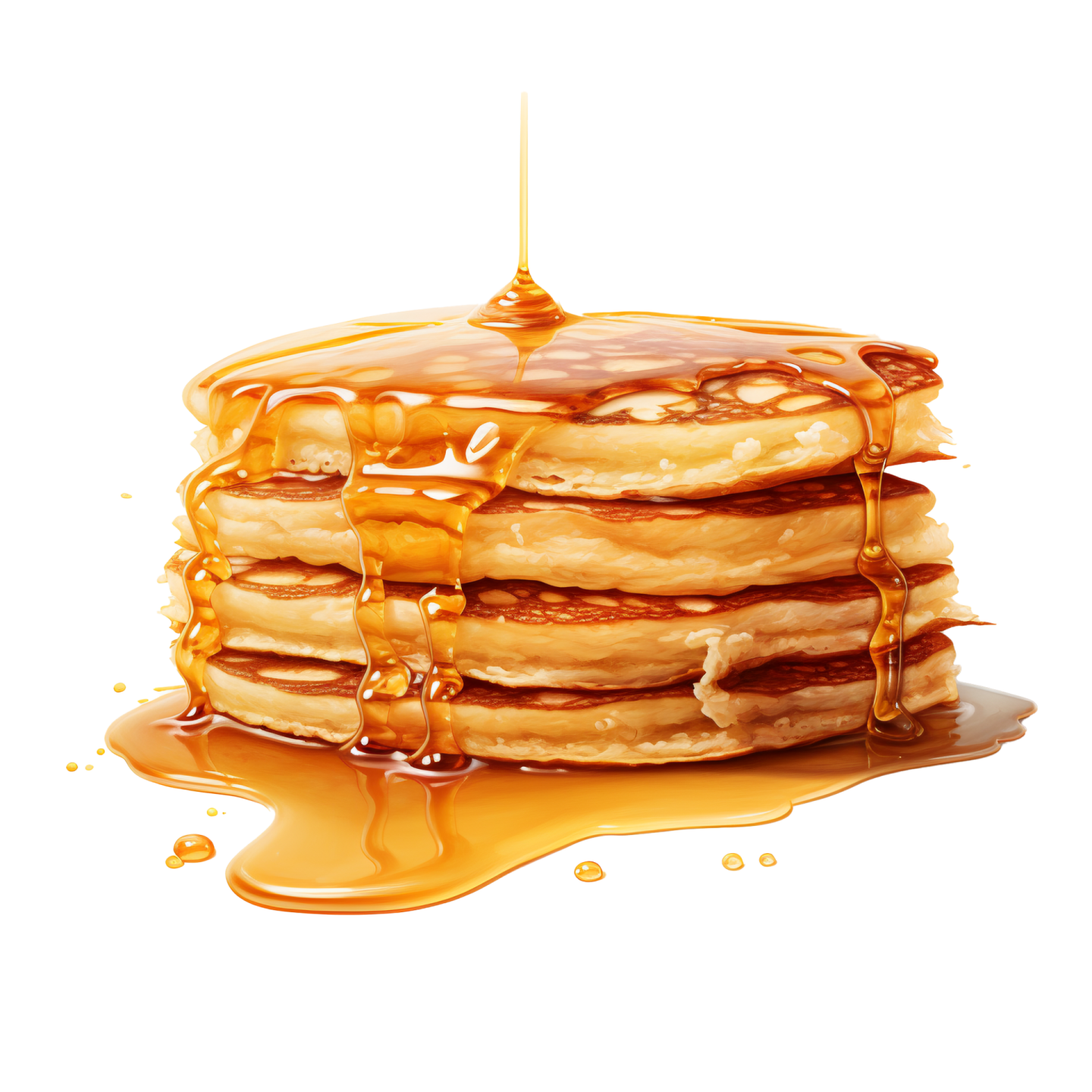 a stack of pancakes with syrup on top